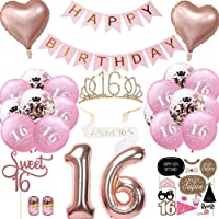 Anyingkai 16 Cumpleaños Decoración-16 Cumpleaños Corona-Fiesta de Cumpleaños 16 Años-16 Años Chica-Decoración de…